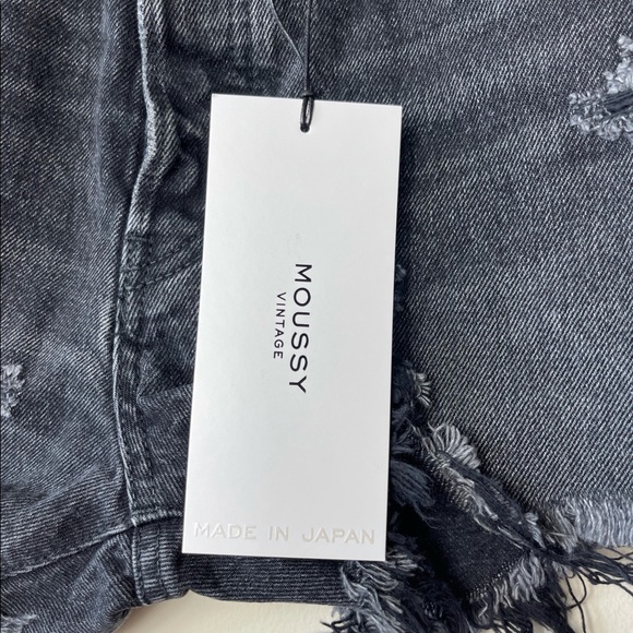 Moussy Vintage Durango Black High Waisted Denim Jean Cuttoff Shorts 24 - Picture 9 of 16